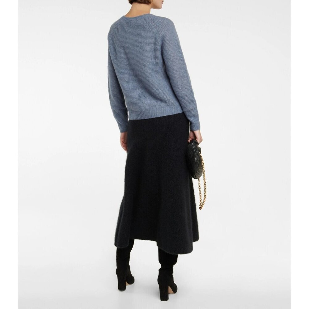 Max Mara Finnici Sweater in Light Blue Small New Womens Knit Cashmere Top - Picture 15 of 16